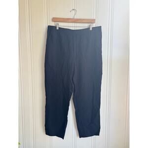 H & M‎ Linen Blend Straight Leg Pull on Pant Black Women's Large